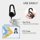 FYY (2 Pack) Heavy Duty Retractable Badge Holders Reel with [Carabiner] and [Key Chain Keychain] 22.2 inches Reinforced Wire Cord - Black& Clear