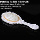 (White) - Professional Hair Comb Brush Set with Mirror Hairbrush Holder Detangling Massage Combs Cosmetics Hair Styling Tools Set