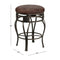 (Counter) - Hillsdale Montello 70cm Backless Swivel Counter Stool, Old Steel Finish with Brown Faux-Leather