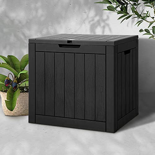 Gardeon Indoor/Outdoor Storage Box 118L with Lockable Lid for Patio Cushions, Pool Accessories, Toys, Gardening Tools, Sports Equipment, Waterproof and UV Resistant Resin, Black