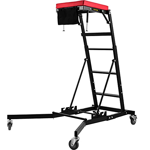 VEVOR Topside Automotive Engine Creeper, Adjustable Height Foldable Topside Creeper, 400LBS Capacity High Top Engine Creeper, w/Four Casters, Padded Deck, for Home Garage, Workshop Repair Maintenance