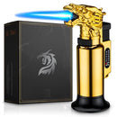 Dragon Torch Lighter, Switchable Jet Flame Lighter Butane Refillable with Lockable Function, Windproof Adjustable Jet Flame and Soft Flame (Without Butane Gas)