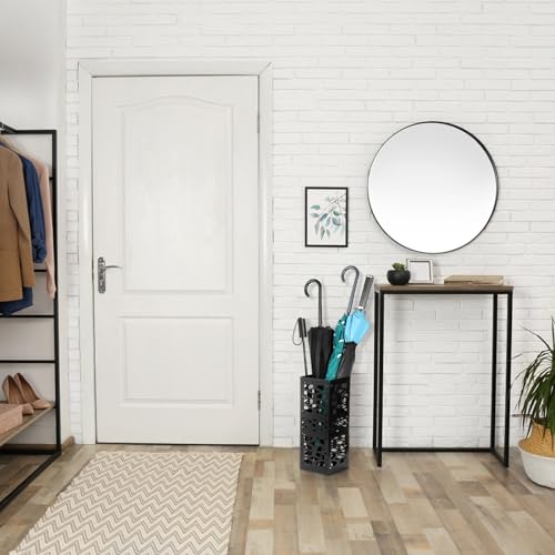 ZENFUN Metal Umbrella Holder, Umbrella Stand for Entryway, Square Umbrella Organiser, Umbrella Stand Freestanding for Home, Office, Hotel, Black, 15 x 15 x 40 cm