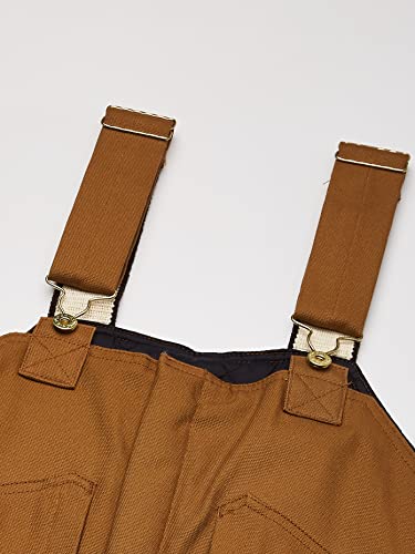 Dickies Men's Duck Insulated Bib Overall, Brown Duck, Small