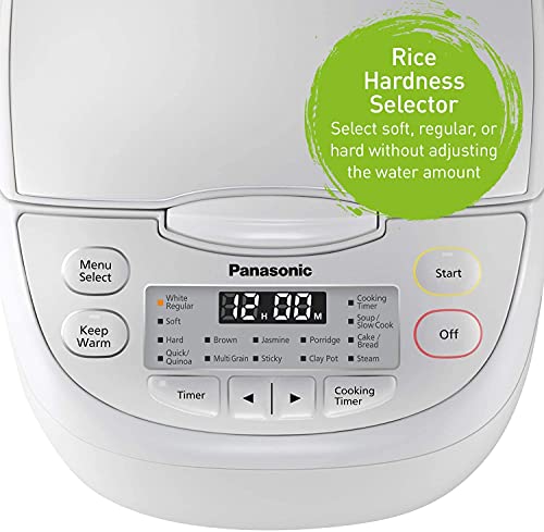 Panasonic 5-Cup Rice Cooker, White (SR-CN108WST)