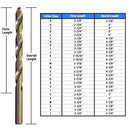 "Z" Cobalt Heavy Duty Jobber Length Drill Bit, Drill America, D/ACOZ, Pack of 6