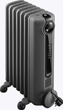 De'Longhi TRRS0715E.G, 1500W Radia S Oil Column Heater w/Timer, Black