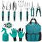 Garden Tool Set, 11 Piece Aluminum Alloy Hand Tool Starter Kit with Garden Bag, Outdoor, Heavy Duty Gardening Work Set with Ergonomic Handle,Gift for Women and Men