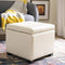 (Cream) - Safavieh Hudson Collection Williamsburg Cream Leather Square Storage Ottoman