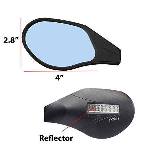 Hafny New Handlebar Bike Mirror, HD,Blast-Resistant, Glass Lens, HF-MR088LS (Left) (HF-M903LB-FR01 (Handlebar Fitting Left Side, Blue Glass))