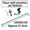 ZDingTech RC Boat Flex Shaft Prop UDI005-09 for UDI Arrow 5 RC Boat Parts,Steel Rope Parts for UDIRC 5 005 UDI005 UDI022 RC Boat Upgrade with Propellers,Mount(Flex Shaft Unit with Propellers)