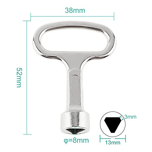 OriGlam Multi-Functional Utility Key Plumbers Tool Key, Triangle Cabinet Spanner Key Socket Keys for Radiators Gas Electric