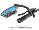 Venzo Bicycle Bike Handlebar Mount Mirror Blue Lens 75% Anti-glare Glass - Big Rear View Crystal Clear - Cycling Mountain or Road Bike Left