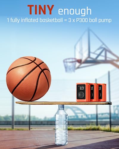 ETENWOLF P300 Plus Ball Pump, Electric Basketball Pump Inflation and Deflation, with 3200 mAh Rechargeable Battery, Air Pump for All Sports Balls,Vivid Orange