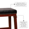 Linon Kennedy Backless PU bar Stool