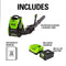 Greenworks 80V (180 MPH / 610 CFM / 75+ Compatible Tools) Cordless Brushless Backpack Blower, 2.5Ah Battery and Rapid Charger Included, Green/Black