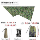 Azarxis Hammock Camping Tarp Rain Fly, Waterproof Tent Footprint Shelter Canopy Sunshade Cloth Picnic Mat for Outdoor Awning Hiking Beach Backpacking - Included Guy Lines & Stakes (Camouflage)