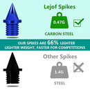 Lejof Carbon Steel Track Spikes, 50 Pcs 1/4 Inch Lighter Weight Spikes for Track, 0.47 Grams Spikes with Spike Wrench, Replacement Spikes for Track and Field Sprinting or Cross Country