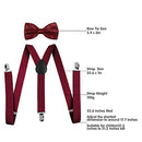 Wine Red Kids Braces Bowtie Set Toddler Children Elastic Adjustable Suspenders with Bow Ties for 12 Months - 9 Years Boys Girls