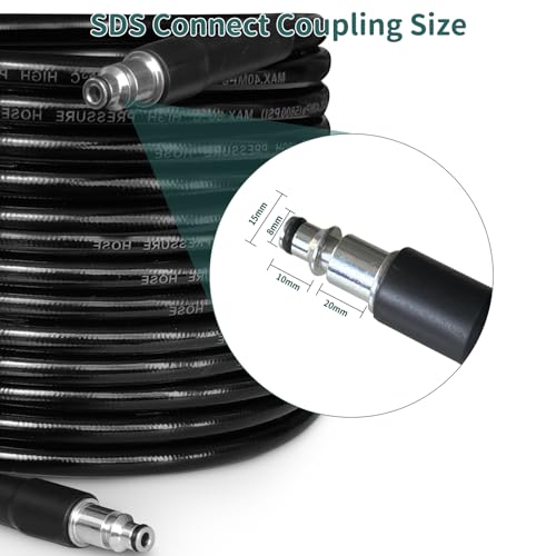 10M High Pressure Washer Replacement Hose for Bosch AQT Series Extension Hose Drain Cleaning kit Fitting Quick Connector Black…