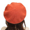 ZLYC French Beret Hat Fashion Print Lightweight Winter Warm Artist Hat for Women, Plain Orange, One size