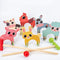 TOYANDONA Kids Croquet Set, Cartoon Wooden Animal Croquet Set Funny Lawn Games for Boys Girls