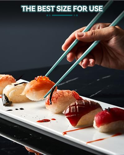 ZDPMK 5 Pairs Reusable Fiberglass colorful Chopsticks Set, Dishwasher Safe, 9.57 Inches, Premium Non-Slip Design with Case – Perfect for Japanese, Korean, and Chinese Cuisine, Great Gift for Parties