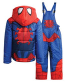 Marvel Boys' Spider-Man Snowsuit - 2 Piece Ski Jacket and Snow Bib Ski Pants Overalls: Toddler/Boy (2T-7), Spidey Red Blue, 7