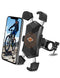 Bike Phone Mount, One-Second Lock Bicycle Phone Holder with 4 Stainless Steel Telescopic Clamp Arms for Super Stability 360°Rotation (Bike Mounting)