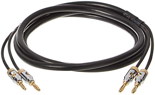 Amazon Basics 16AWG Speaker Cable Wire with Gold-Plated Banana Tip Plugs (4mm) - CL2 - 99.9% Oxygen Free - 6-Foot