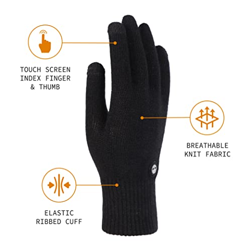 Timberland mens Magic Glove With Touchscreen Technology, Black, One size