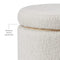 Linon Home Décor Cream Sherpa Round Storage Wooden Base by Linon Lexington Ottoman