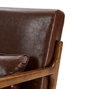 glitzhome 30.75 "H Mid Century Coffee Accent Armchair, Single Reading Armchair PU Leather Lounge Chair with Walnut Ruberwood Frame