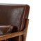glitzhome 30.75 "H Mid Century Coffee Accent Armchair, Single Reading Armchair PU Leather Lounge Chair with Walnut Ruberwood Frame