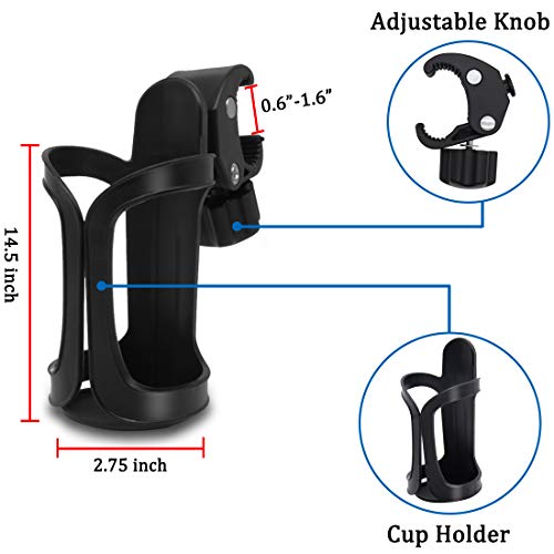 Boaton Marine Boat Rail Cup Holder, No Drilling Install Boat Drink Holder for Bimini Top Cover Or Pole, Pontoon Boat Accessories, Universal Can Holders for Pontoon Boat, Bass Boat, Jon Boat, Jet Ski