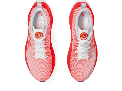 ASICS Unisex SUPERBLAST Running Shoes, White/Sunrise Red, 5.5 Wide Women/4 Men