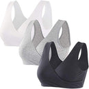 ZUMIY Maternity Nursing Bras, Seamless Nursing Bra Without Underwire, Maternity Bra and Breastfeeding Underwear, Breastfeeding and Sleep, Without Underwire, for Women, Black + Grey + White 3 Pack, M