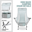 KingCamp Ultralight High Back Folding Camping Chairs Adults with Armrest, Upgrade All-Aluminum Alloy Bracket, 2 Pack Lightweight Camping Chair Camp Compact Portable Outdoors with Carry Bag