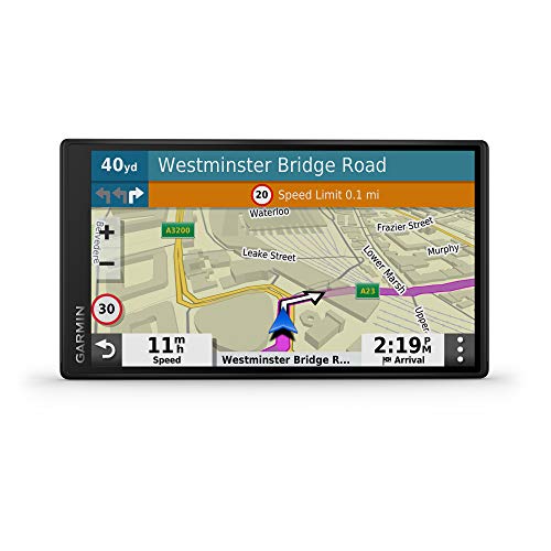 Garmin DriveSmart 55 MT-S 5.5 Inch Sat Nav with Edge to Edge Display, Map Updates for UK and Ireland, Live Traffic, Bluetooth Hands-Free Calling and Driver Alerts