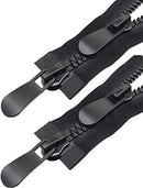 #10 2pcs Zippers Two Way Separating Plastic Double Slider Black Large Resin Zippers for Sewing, Parka, Winter Coat Heavy Duty Zippers Bulk for Clothes DIY Craft Bags(70cm/28inch)Large Size