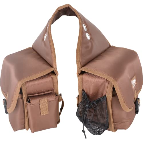 Cashel Quality Deluxe Horse Saddlebag, Padded Pockets Color Choice: Black, Brown, or Hot Leaf, Unisex-Adult, Brown, 12inch x 10inch x 5inch