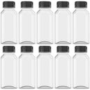 10 Pcs 8 Oz Plastic Juice Bottles with Lids, Empty Clear Containers for Juice, Milk and Other Beverage