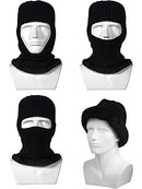 2 Pieces Winter Face Mask Ski Masks Warm Knitted Balaclava for Men Women Fleece Windproof Face Cover for Outdoor Sports, Black, Grey, One size