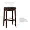 (brown) - Linon Claridge Patches Bar Stool, 80cm , Brown