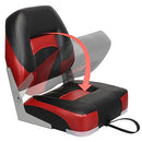 ERGOSEAT Two Tone Low Back Folding Boat Seat,Black/Red