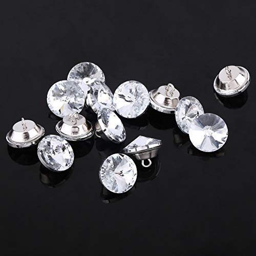 50Pcs Crystal Upholstery Buttons, Diameter 0.79Inch Rhinestone Crystal Round Buttons,with Metal Loop,for Sewing Sofa,Bed Headboard Upholstery Button,DIY Crafts Decoration