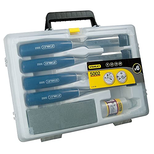 Stanley 5002 Series Chisel Set with Oil and Stone