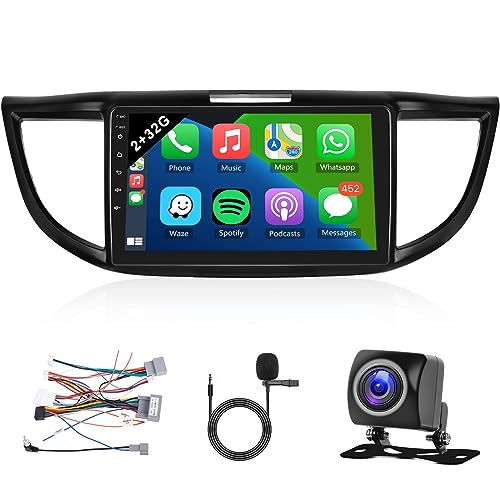 Android Car Stereo 2G+32G for Honda CRV 2012-2016 with Wireless Carplay with 9" Touchscreen Autoradio Android Auto Phonelink WiFi GPS Navigation Radio Bliuetooth Call Backup Camera Headunit