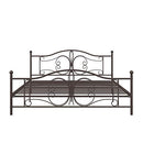 DHP Bombay Metal Platform Bed with Parisian Style Headboard and Footboard, Adjustable Base Height for Underbed Storage, No Box Spring Needed, King, Bronze