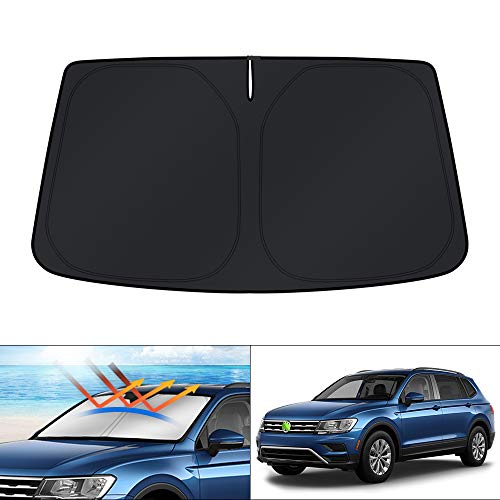 KUST Windshield Sun Shade for Volkswagen VW Tiguan SUV 2018 2019 2020 2021 Sunshade Foldable Sun Visor Protector Blocks UV Rays Keep Your Car Cooler